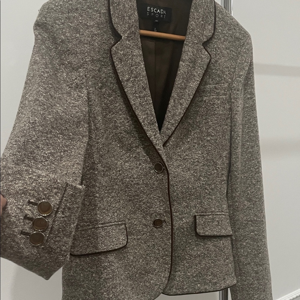 Escada Tweed Blazer with Dark Accents